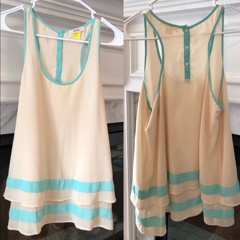 Teal Lined Racerback Tank